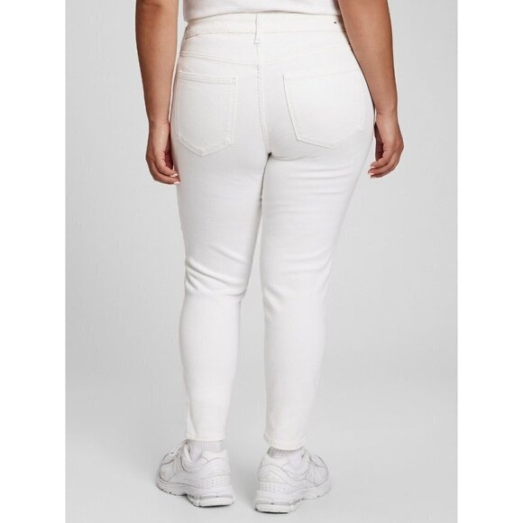 Gap Womens Universal Jegging Plus Sz 18 34 Ivory High Rise Skinny Stretch Jeans - Picture 1 of 8